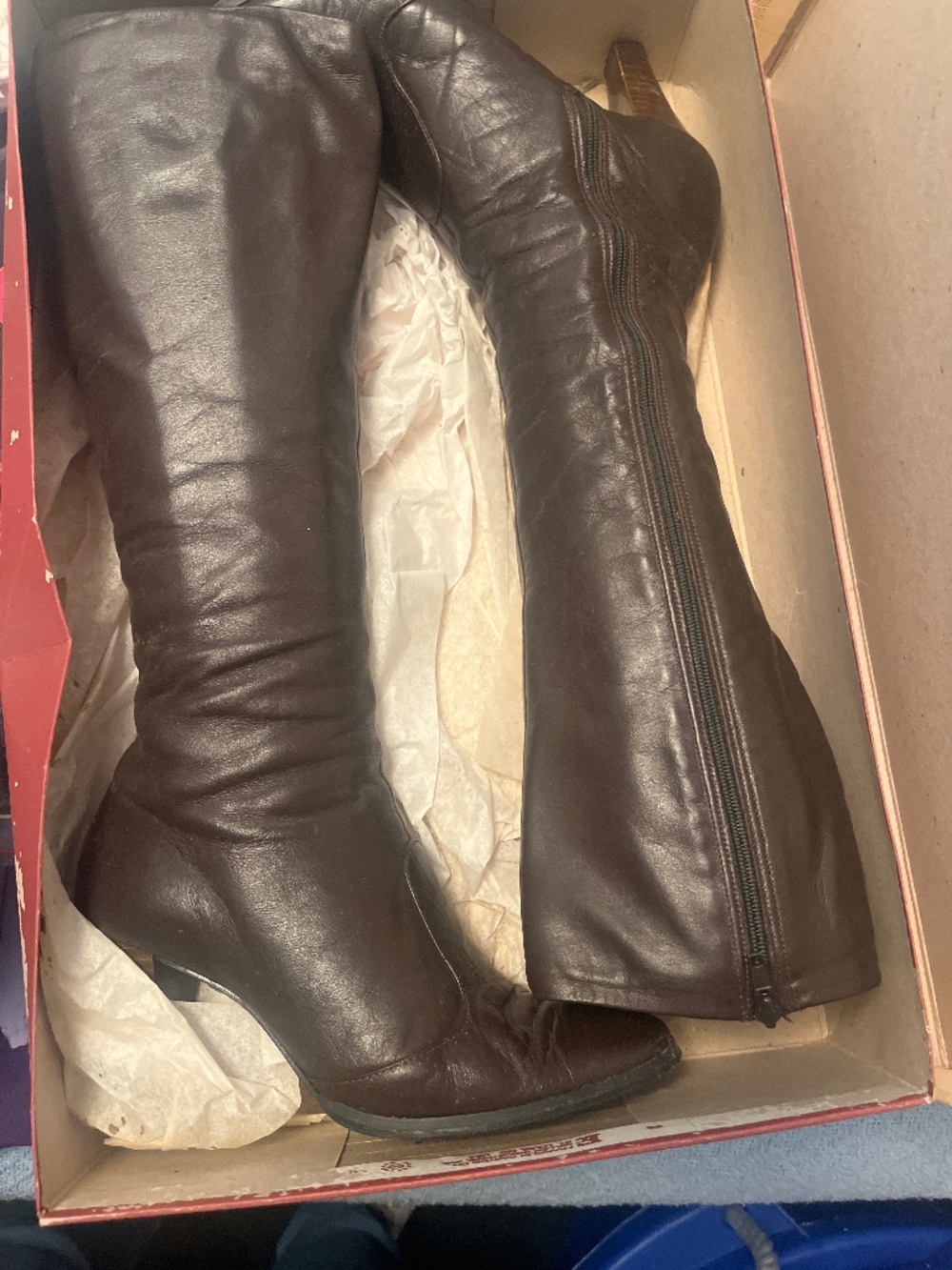 Vintage 70s Joyce California Brown Leather knee-high boots size 7.5 m